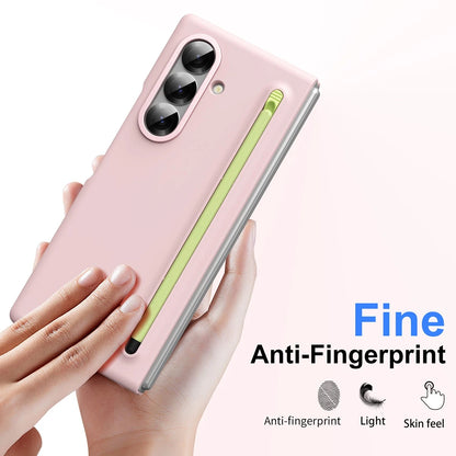 Samsung Galaxy Z Fold6 Slim Skin Feel S Pen Case with Front Glass Protection & Stylus - Pink