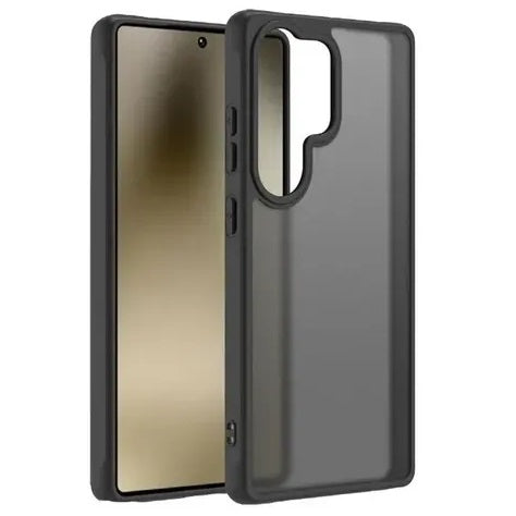 Samsung Galaxy S25 Ultra Heavy Duty Frosted Matte Shockproof Back Cover - Black