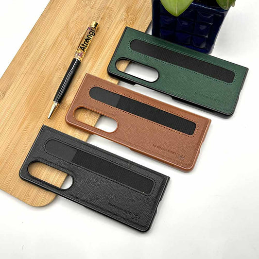 Samsung Galaxy Z Fold 5 HBD Leather Case With Pen Slot - Blue