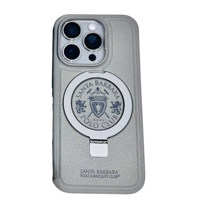 iPhone 16 Pro Santa Barbara Primo Series Metal Ring Leather Case - Titanium