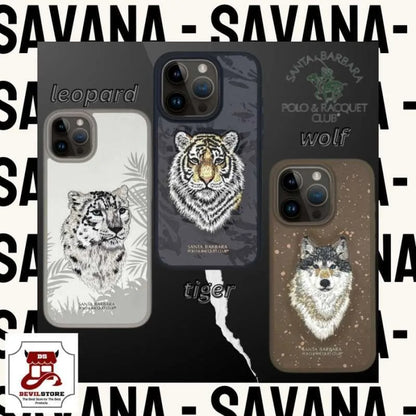 iPhone 15 Pro  Savanna Series Santa Barbara Leather Case - Wolf