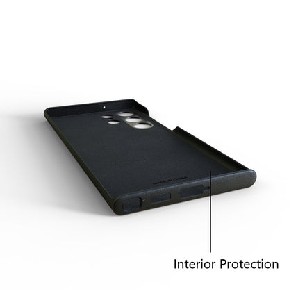 Samsung Galaxy S23 Ultra Leather Back Cover Case Slim Profile - Black
