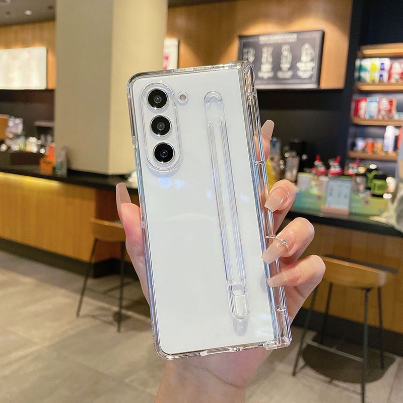 Samsung Galaxy Z Fold5 Cristal Clear Transparent Case with S Pen & Front Glass Protection - Clear
