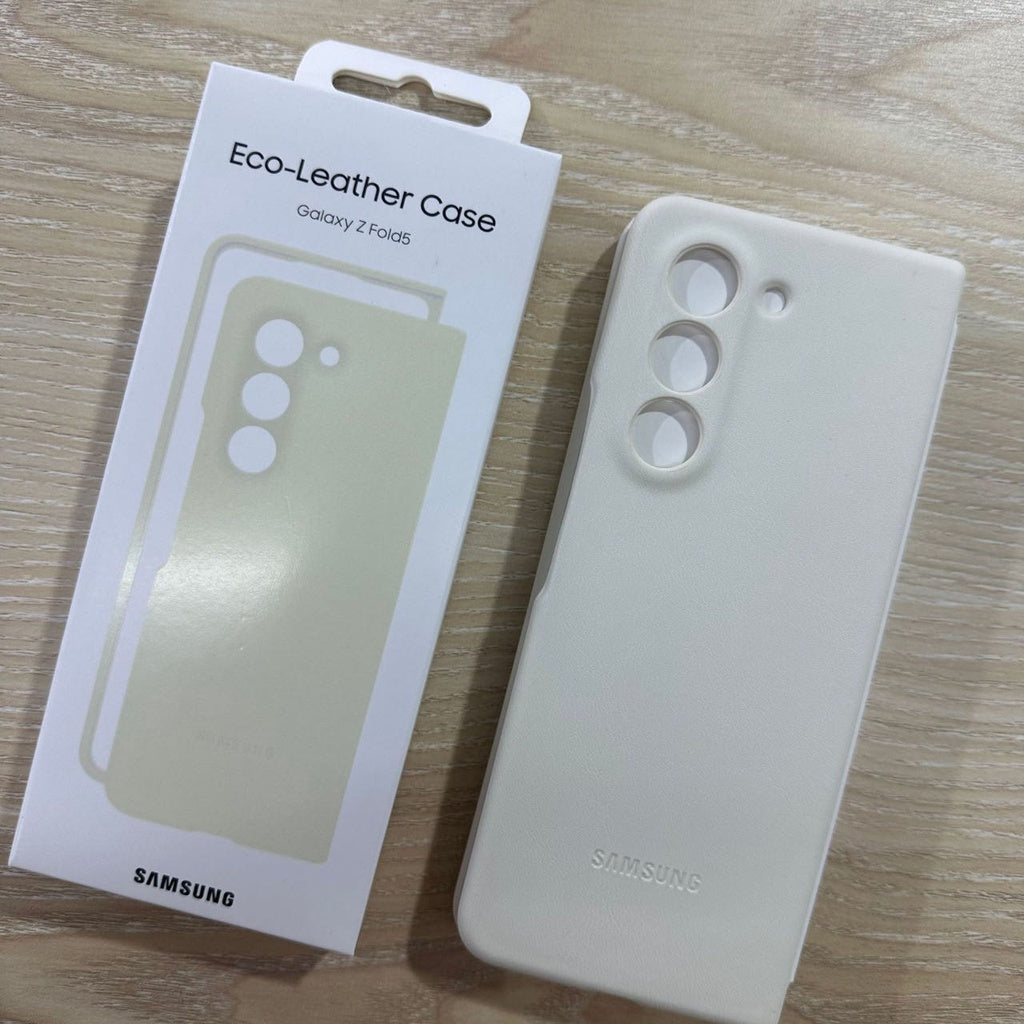 Samsung Galaxy Z Fold 5 Eco Leather Slim Fit Case - Off White