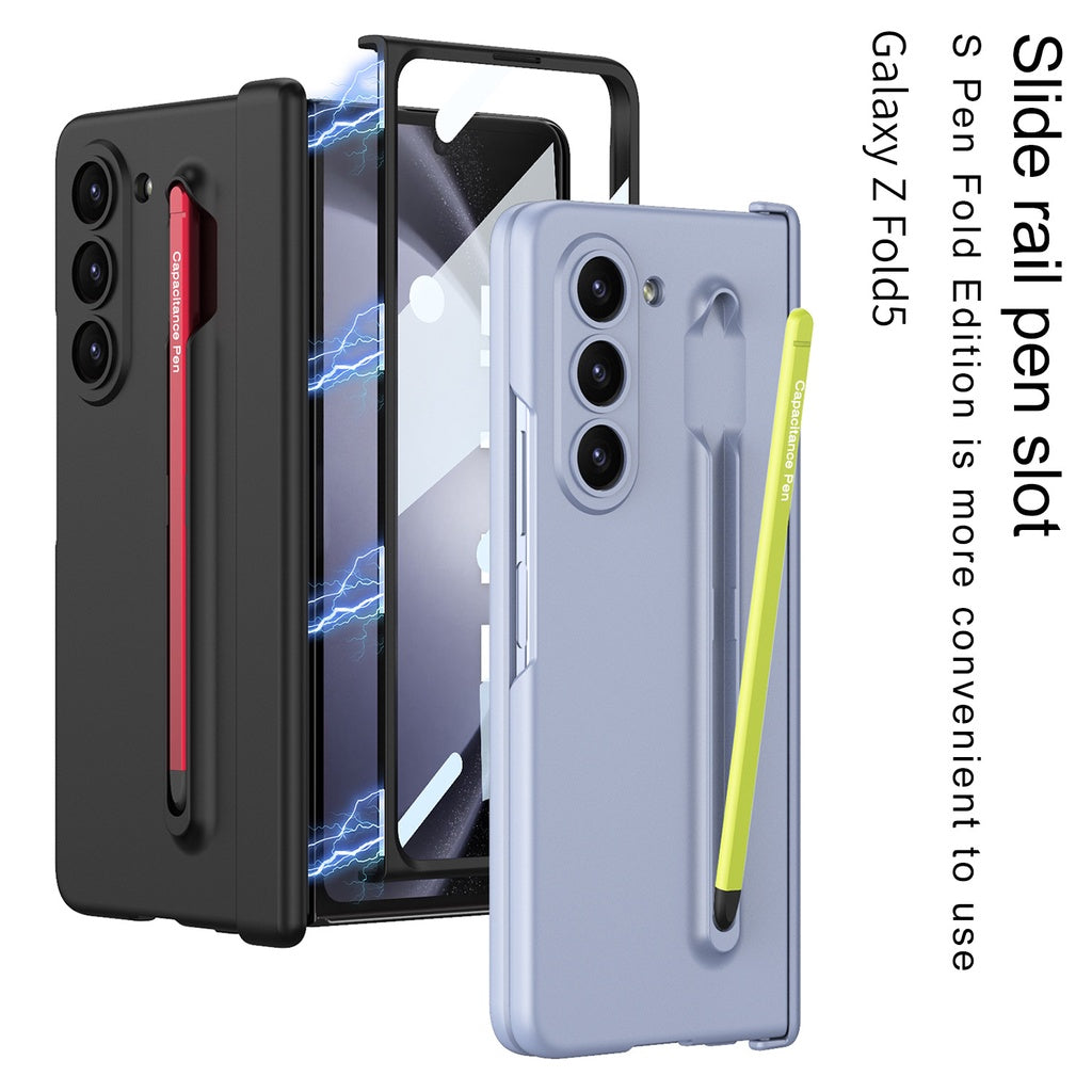 Samsung Galaxy Z Fold 5 Gkk S Pen Case with Glass Megnetic Front - Blue