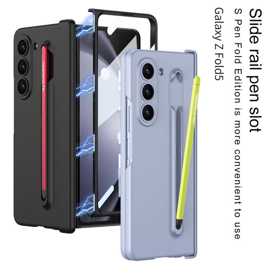 Samsung Galaxy Z Fold 5 Gkk S Pen Case with Glass Megnetic Front - Blue