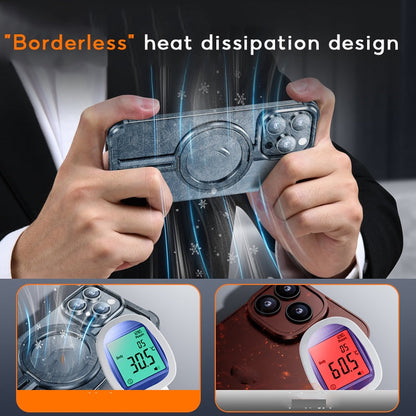 iPhone 15 Pro Pure Metal Framless Magnetic Impact Resistance Bumper Case with Stand - Black