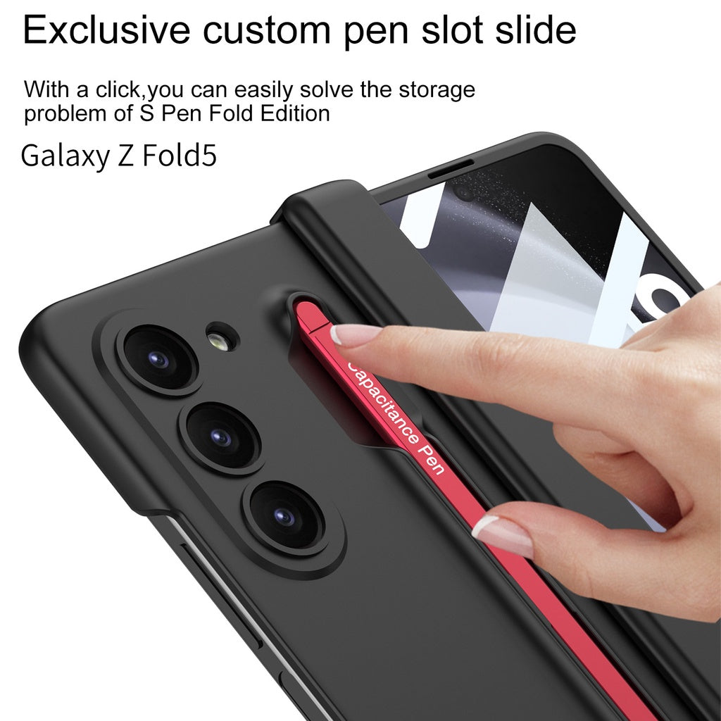 Samsung Galaxy Z Fold 5 Gkk S Pen Case with Glass Megnetic Front - Blue