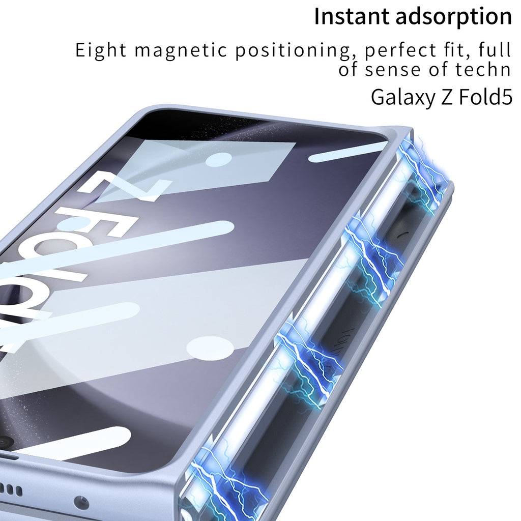 Samsung Galaxy Z Fold 5 Gkk S Pen Case with Glass Megnetic Front - Black