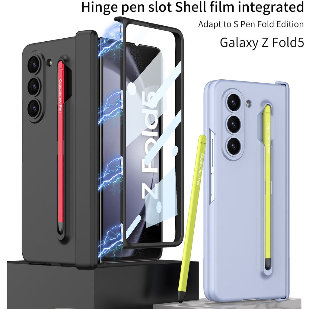 Samsung Galaxy Z Fold 5 Gkk S Pen Case with Glass Megnetic Front - Blue