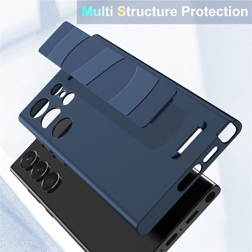 Samsung Galaxy S23 Ultra Hard PC Case with Luxury Elastic Silicone Wrist Strap - Transparent