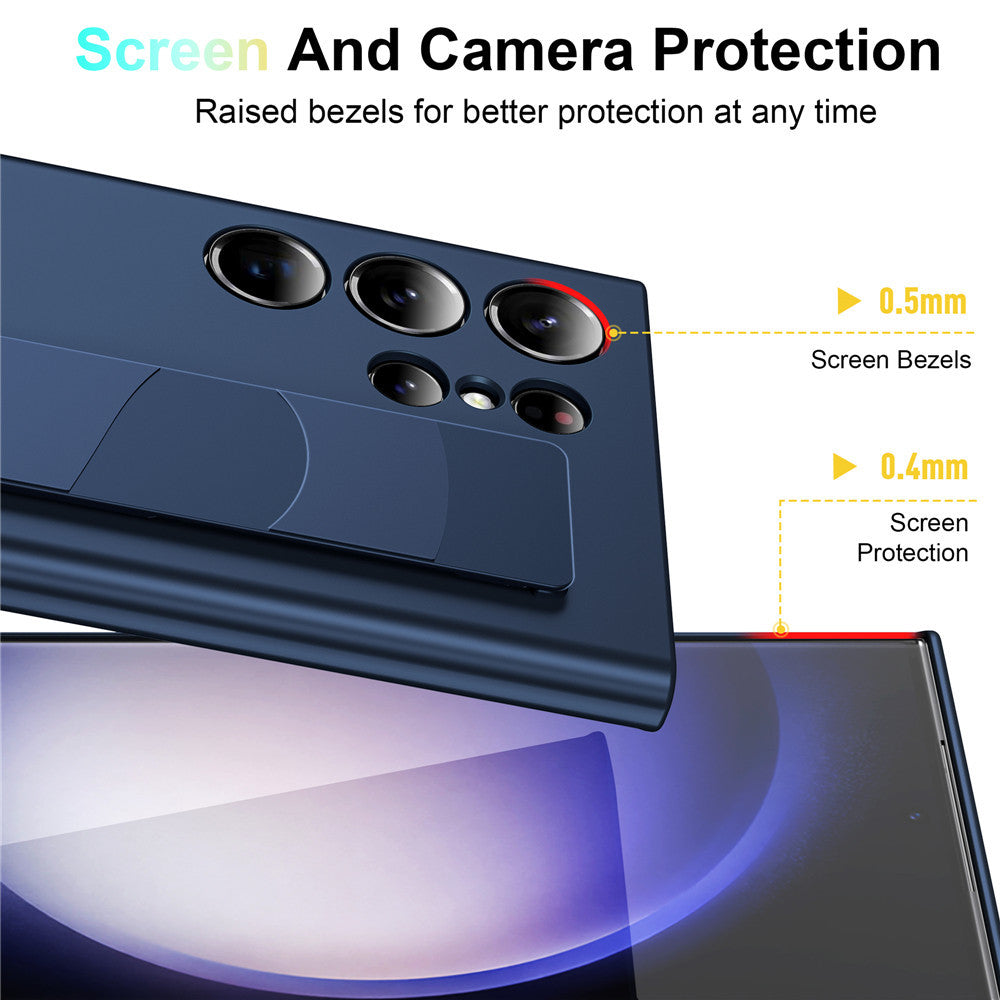 Samsung Galaxy S23 Ultra Hard PC Case with Luxury Elastic Silicone Wrist Strap - Transparent