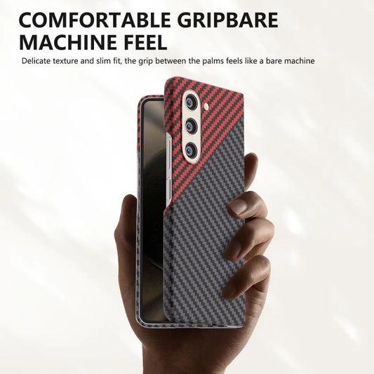 Samsung Galaxy Z Fold 5 Dual Shade Carbon Fiber Shockproof Case - Red