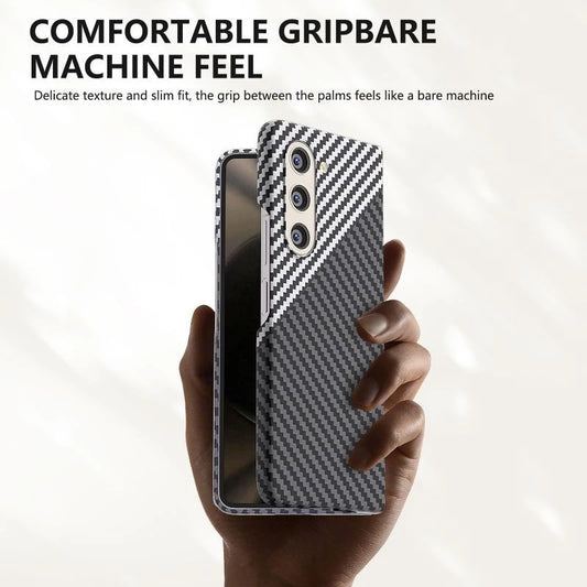 Samsung Galaxy Z Fold 5 Dual Shade Carbon Fiber Shockproof Case - Silver