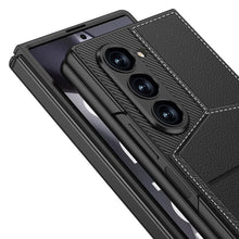 Samsung Z Fold 6 GKK Luxury Wallet Card Holder Stand Leather Case WIth Glass Protector