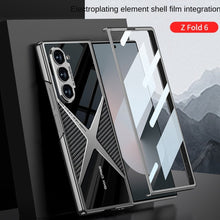 Samsung Galaxy Z Fold 6 Gkk Original X Pattern Leather & Glass Back Cover with Front Glass