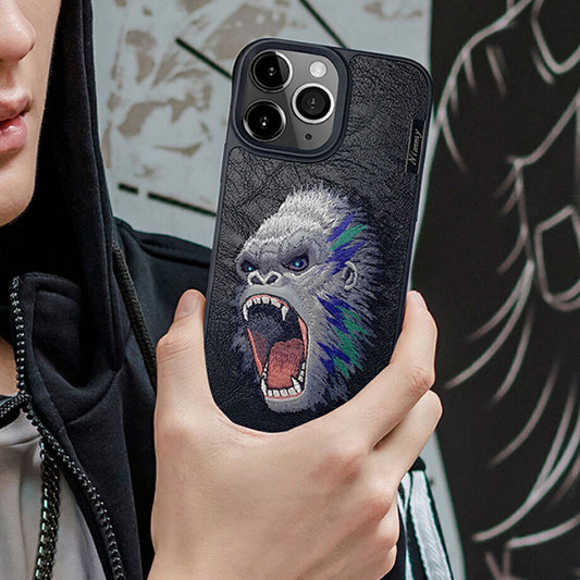 iPhone 14 Pro Max Nimmy Embroidery Dazzling Series Leather Shockproof Case -Gorilla