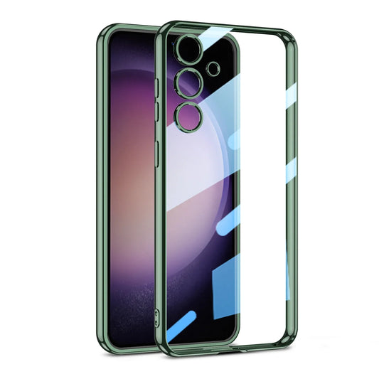 Samsung Galaxy S24 Plus Ultra-Thin Transparent Electroplating TPU Soft Case Cover-Green