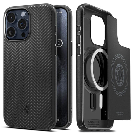 iPhone 15 Pro Max Fine Textured Mag Armor Shockproof Hybrid Case - Magsafe