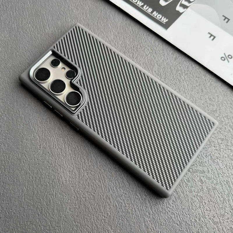 Samsung Galaxy S24 Ultra Soft Carbon Case with Metal Camera Protection - Titanium