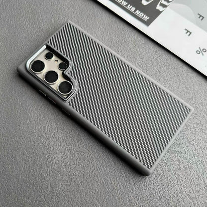 Samsung Galaxy S24 Ultra Soft Carbon Case with Metal Camera Protection - Titanium