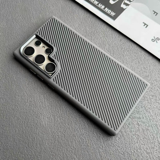 Samsung Galaxy S24 Ultra Soft Carbon Case with Metal Camera Protection - Titanium