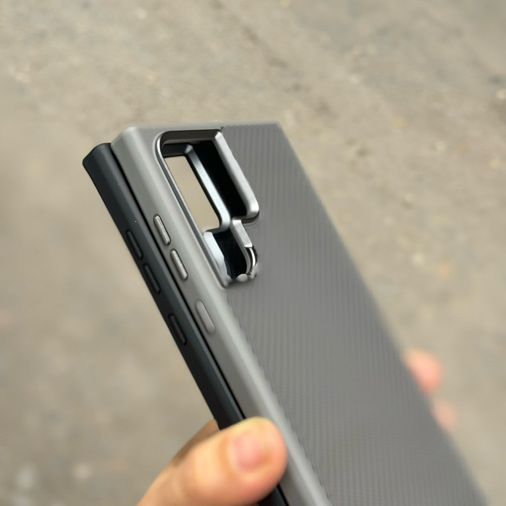 Samsung Galaxy S24 Ultra Soft Carbon Case with Metal Camera Protection - Titanium