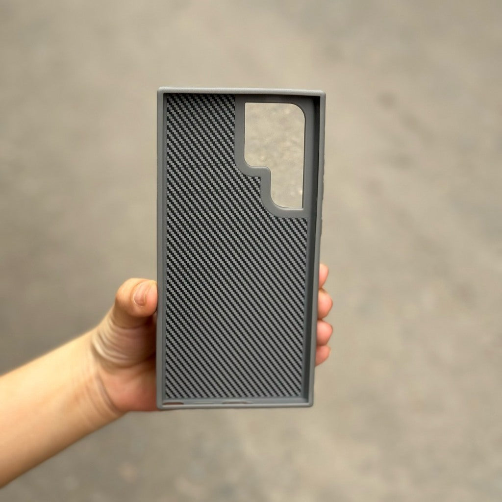 Samsung Galaxy S24 Ultra Soft Carbon Case with Metal Camera Protection - Titanium