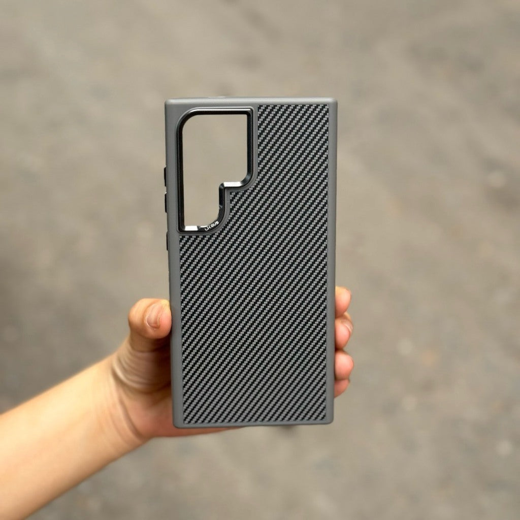 Samsung Galaxy S24 Ultra Soft Carbon Case with Metal Camera Protection - Titanium