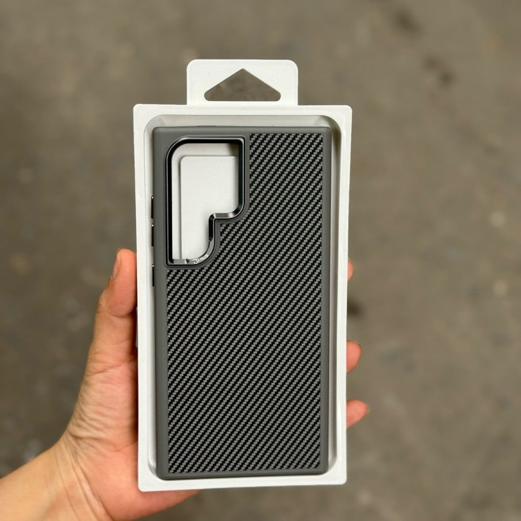 Samsung Galaxy S24 Ultra Soft Carbon Case with Metal Camera Protection - Titanium