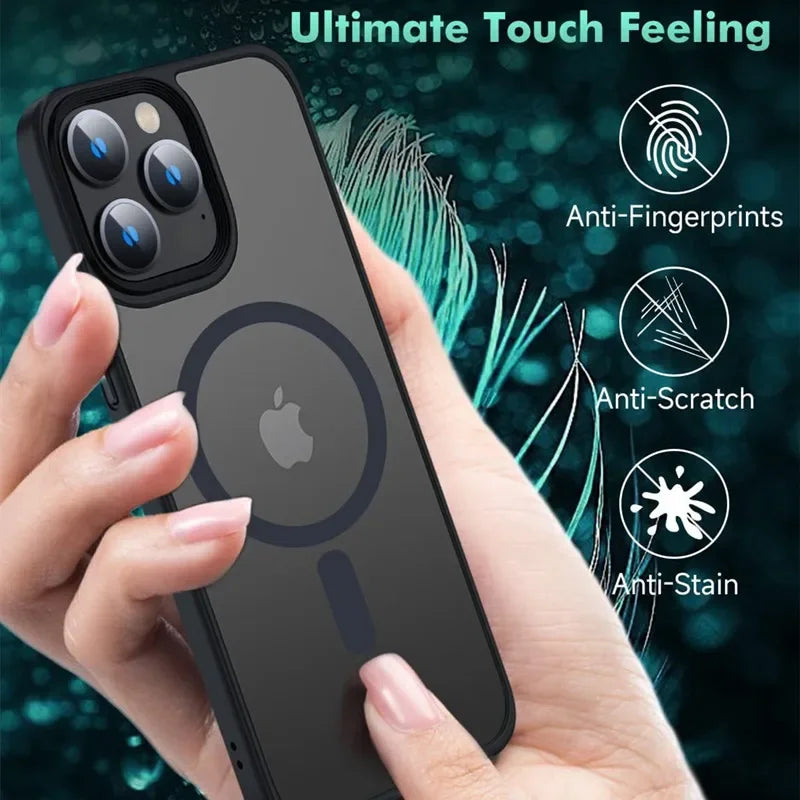 iPhone 15 Pro Matte Translucent Frosted Magsafe Case