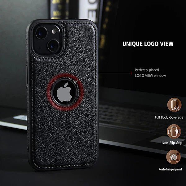 iPhone 13 Pro Max Luxury Elegant Leather Case - Black