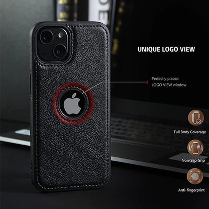 iPhone 13 Pro Max Luxury Elegant Leather Case - Black