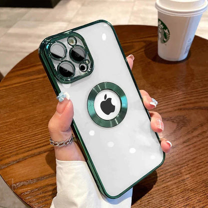 iPhone 13 Pro Transparent Electroplating Case with Camera Protection - Green