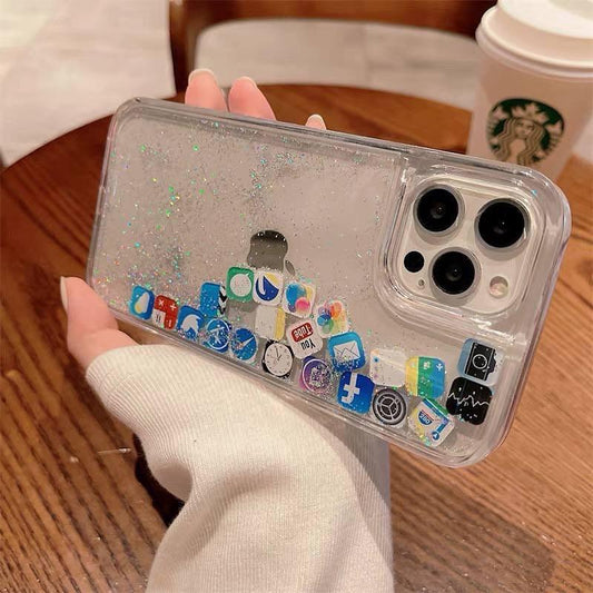 iPhone 14 Pro  Floating App Icon with Sand Cover - Transparent