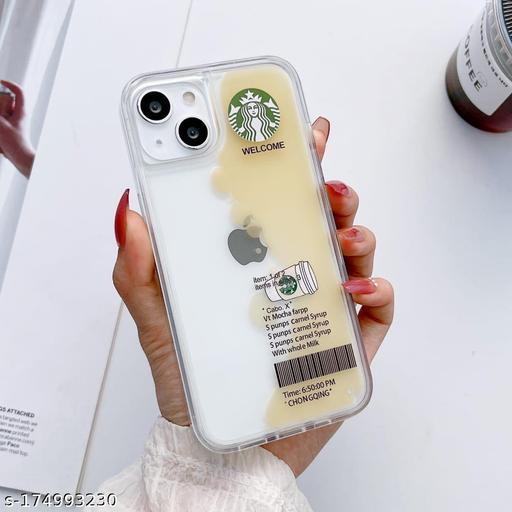 iPhone 14 Transparent Starbucks Case with Floating Cup - Milk